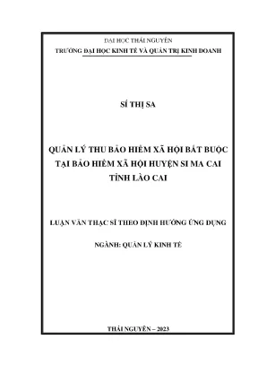Quản lý thu bảo hiểm xã hội bắt buộc tại bảo hiểm xã hội huyện si ma cai tỉnh lào cai