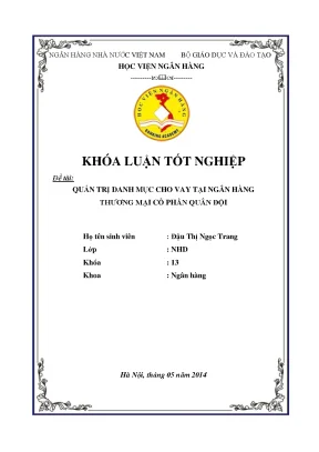 Quản trị danh mục cho vay tại ngân hàng thương mại cổ phần quân đội
