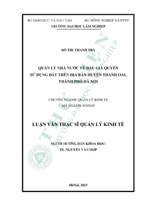 Quản lý nhà nước về đấu giá quyền sử dụng đất trên địa bàn huyện thanh oai thành phố hà nội
