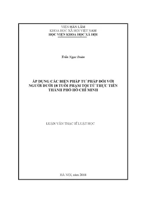 Áp dụng các biện pháp tư pháp đối với người dưới 18 tuổi phạm tội từ thực tiễn thành phố hồ chí minh