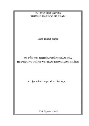 Sự tồn tại nghiệm tuần hoàn của hệ phương trình vi phân trong mặt phẳng