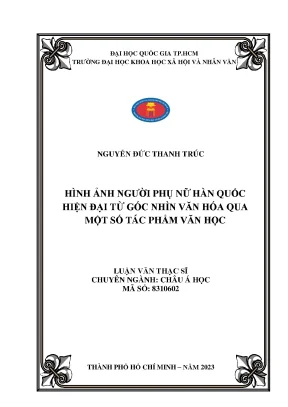 Hình ảnh người phụ nữ hàn quốc hiện đại từ góc nhìn văn hóa qua một số tác phẩm văn học