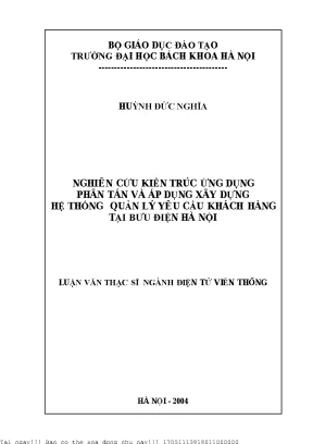 Nghiên ứu cấu trúc ứng dụng phân tán và áp dụng xây dựng hệ thống quản lý yêu cầu khách hàng tại bưu điện hà nội