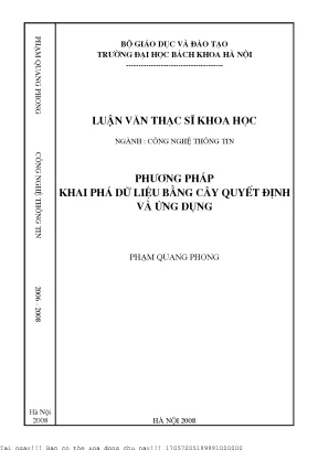 Phương pháp khai phá dữ liệu bằng ây quyết định và ứng dụng