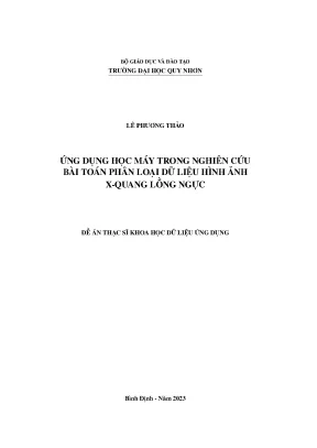 Ứng dụng học máy trong nghiên cứu bài toán phân loại dữ liệu hình ảnh x quang lồng ngực