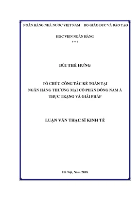 Tổ chức công tác kế toán tại ngân hàng thương mại cổ phần đông nam á thực trạng và giải pháp