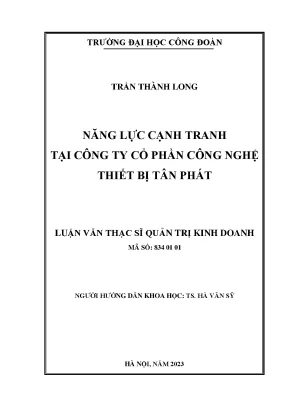 Năng lực cạnh tranh tại công ty cổ phần công nghệ thiết bị tân phát