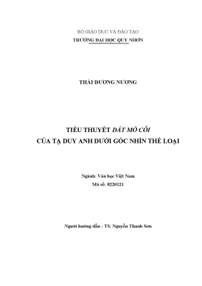 Tiểu thuyết đất mồ côi của tạ duy anh dưới góc nhìn thể loại