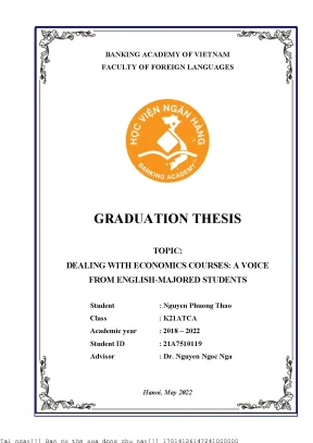 Dealing with economics courses a voice from english majored students
