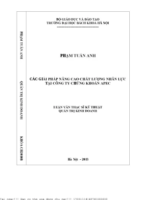 Cá giải pháp nâng cao chất lượng nhân lực tại công ty chứng khoán apec