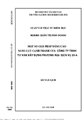 Một số giải pháp nâng ao năng lự ạnh tranh ủa công ty tnhh tư vấn xây dựng thương mại dịh vụ 23 4