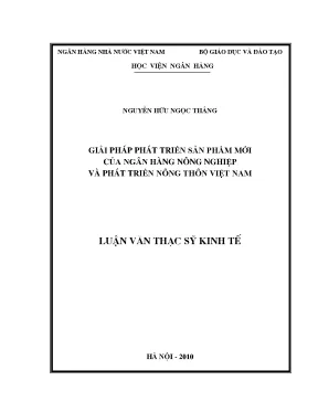 Giải pháp phát triển sản phẩm mới của ngân hàng nông nghiệp và phát triển nông thôn việt nam