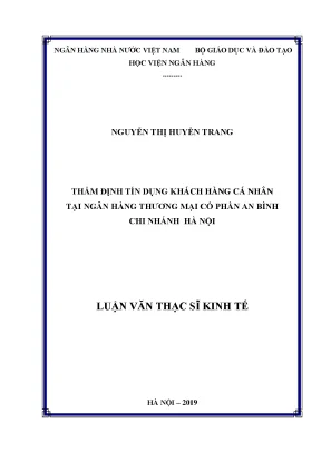 Thẩm định tín dụng khách hàng cá nhân tại ngân hàng thương mại cổ phần an bình chi nhánh hà nội