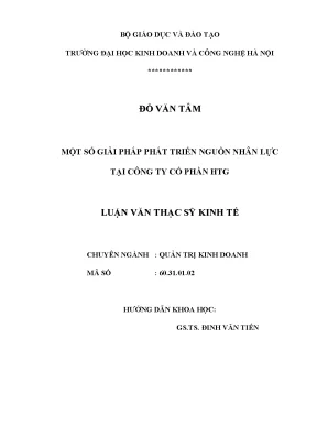 Một số giải pháp phát triển nguồn nhân lực tại công ty cổ phần htg