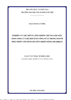 Nghiên ứu hệ thống điều khiển hế độ làm việ song song ủa bộ bán dẫn ông suất trong nguồn phát phân tán dùng bộ điều khiển dòng deadbeat