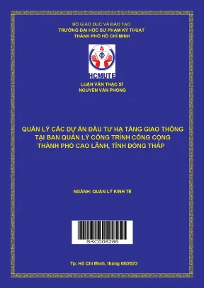 Quản lý các dự án đầu tư hạ tầng giao thông tại ban quản lý công trình công cộng thành phố cao lãnh tỉnh đồng tháp