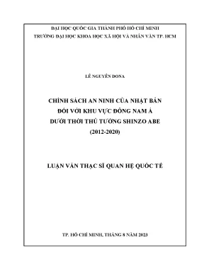 Chính sách an ninh của nhật bản đối với khu vực đông nam á dưới thời thủ tướng shinzo abe 2012 2020