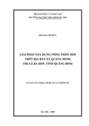 Giải pháp xây dựng nông thôn mới trên địa bàn xã quảng minh thị xã ba đồn tỉnh quảng bình