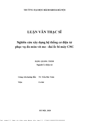 Nghiên ứu xây dựng hệ thống ơ điện tử phụ vụ đo mòn vít me đai ố bi máy cnc