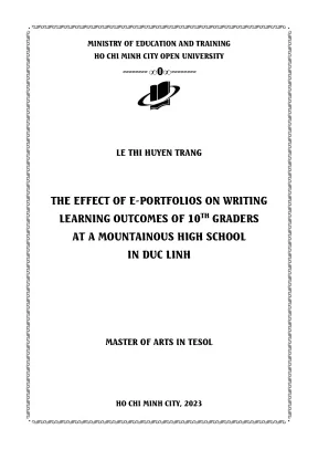 The effect of e portfolios on writing learning outcomes of 10th graders at a mountainous high school in duc linh