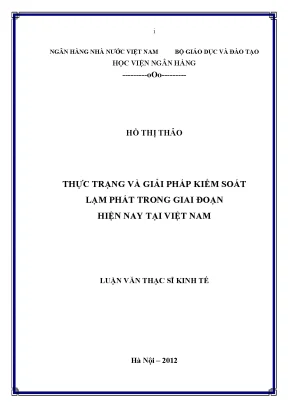Thực trạng và giải pháp kiểm soát lạm phát trong giai đoạn hiện nay tại việt nam
