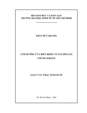 Luận văn thạc sĩ kinh tế ảnh hưởng của biến động tỷ giá lên giá chứng khoán