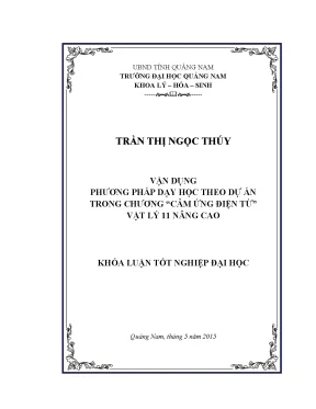 Vận dụng phương pháp dạy học theo dự án trong chương cảm ứng điện từ vật lý 11 nâng cao full 10 điểm