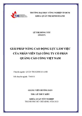 Giải pháp nâng cao động lực làm việc của nhân viên tại công ty cổ phần quảng cáo cổng việt nam