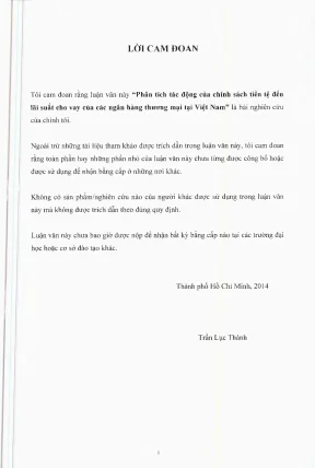 Phân tích tác động chính sách tiền tệ đến lãi suất cho vay của các ngân hàng thương mại tại việt nam