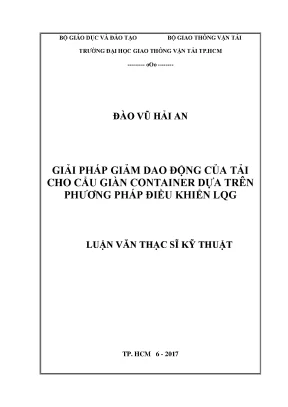 Giải pháp giảm dao động của tải cho cẩu giàn container dựa trên phương pháp điều khiển lqg