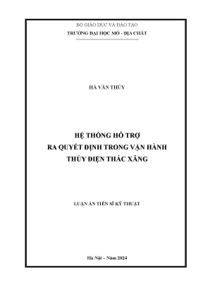 Hệ thống hỗ trợ ra quyết định trong vận hành thủy điện thác xăngngành kỹ thuật điều khiển và tự động hóa