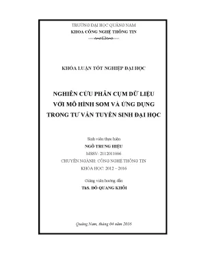 Nghiên cứu phân cụm dữ liệu với mô hình som và ứng dụng trong tư vấn tuyển sinh đại học