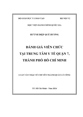 Đánh giá viên chức tại trung tâm y tế quận 7 thành phố hồ chí minh