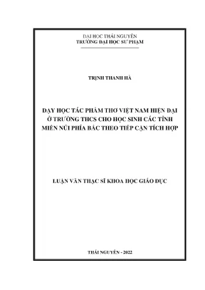 Dạy học tác phẩm thơ việt nam hiện đại ở trường thcs cho học sinh các tỉnh miền núi phía bắc theo tiếp cận tích hợp
