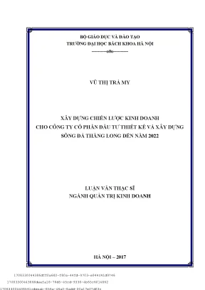 Xây dựng hiến lượ kinh doanh ho công ty cổ phần đầu tư thiết kế và xây dựng sông đà thăng long