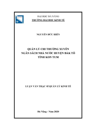 Quản lý chi thường xuyên ngân sách nhà nước huyện đăk tô tỉnh kon tum