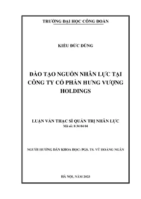 Đào tạo nguồn nhân lực tại công ty cổ phần hưng vượng holdings