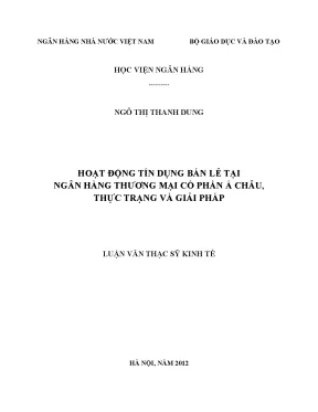 Hoạt động tín dụng bán lẻ tại ngân hàng thương mại cổ phần á châu thực trạng và giải pháp