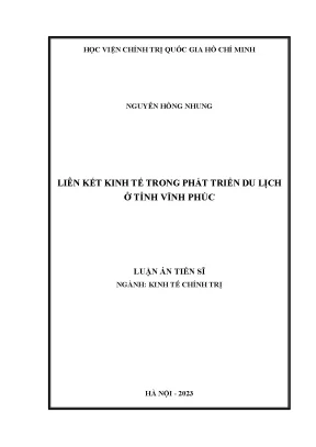 Liên kết kinh tế trong phát triển du lịch ở tỉnh vĩnh phúc