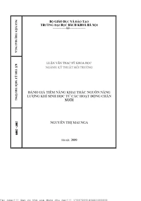 Đánh giá tiềm năng khai thá nguồn năng lượng khí sinh học từ các hoạt động chăn nuôi tại việt nam