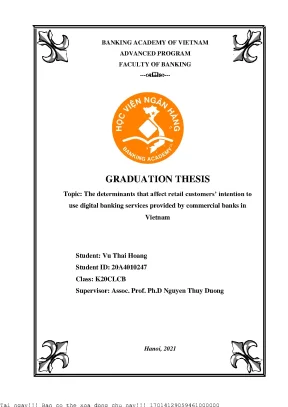 The determinants that affect retail customers intention to use digital banking services provided by commercial banks in vietnam