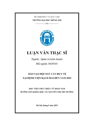 Đào tạo đội ngũ cán bộ y tế tại bệnh viện bạch mai đến năm 2015