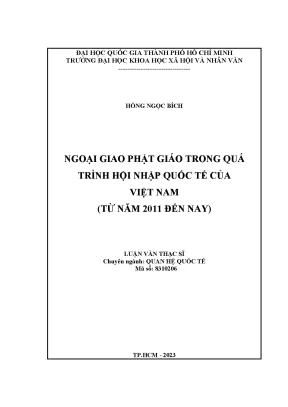 Ngoại giao phật giáo trong quá trình hội nhập quốc tế của việt nam từ năm 2011 đến nay
