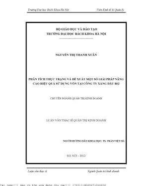 Phân tíh thực trạng và một số giải pháp nâng cao hiệu quả sử dụng vốn tại công ty xăng dầu b12