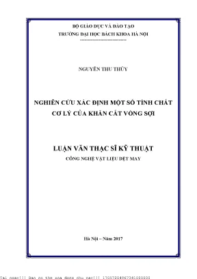 Nghiên ứu xác định một số tính chất cơ lý của khăn cắt vòng sợi