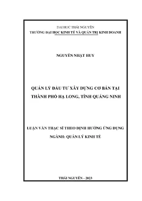 Quản lý đầu tư xây dựng cơ bản tại thành phố hạ long tỉnh quảng ninh