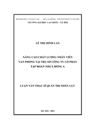Nâng cao chất lượng nhân viên văn phòng tại trụ sở công ty cổ phần tập đoàn nhựa đông á