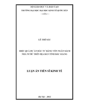 Hiệu quả da đầu tư bằng vốn ngân sách nhà nước trên địa bàn tỉnh bắc giang