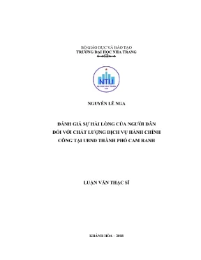 Đánh giá sự hài lòng của người dânđối với chất lượng dịch vụ hành chínhcông tại ubnd thành phố cam ranh