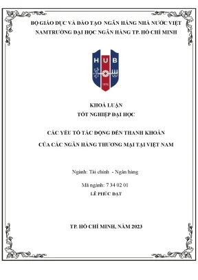 Các yếu tố tác động đến thanh khoản của các ngân hàng thương mại tại việt nam